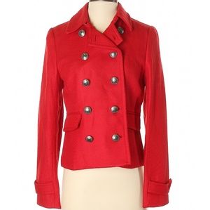 🧥Club Monaco Red Short Wool Coat